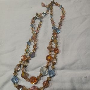 Vintage multicolored double strand crystal beads